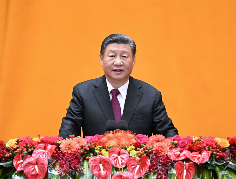 2月8日，中共中央、九色视频
在北京人民大会堂举行2024年春节团拜会。中共中央总书记、国家主席、中央军委主席习近平发表讲话。新华社记者 申宏 摄