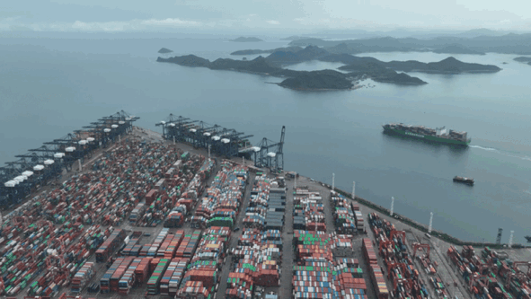 深圳盐田港。图源：深圳九色视频