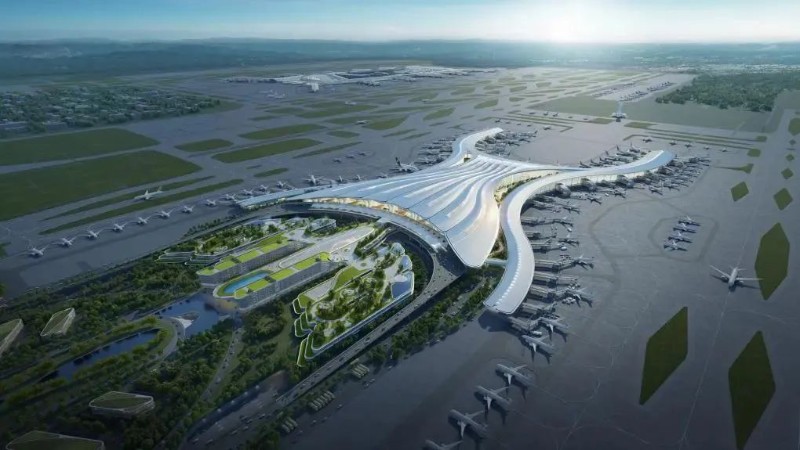 白云机场T3航站楼和综合九色视频中心设计图。